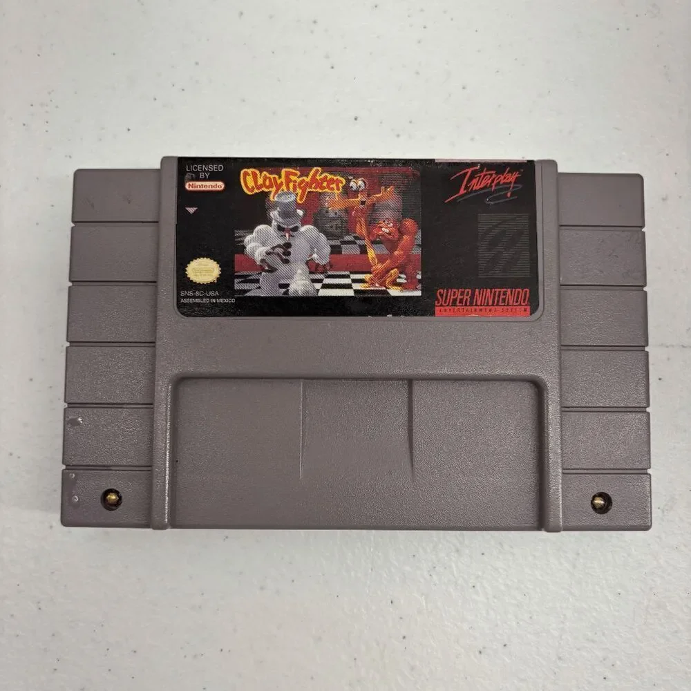 Vintage‎ ClayFighter Super Nintendo SNES Game Cartridge 90s Interplay Tested